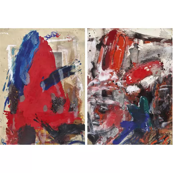 "Indian and Landscape". Diptychon