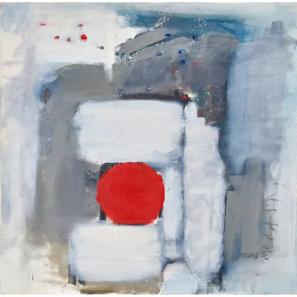 "Assiette rouge sur nappe blanche"