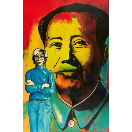 "Portrait Andy Warhol mit Mao"