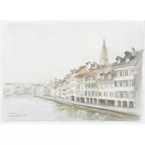 Roland Zahnd — Aarematte mit Kirchenfeldbrücke.