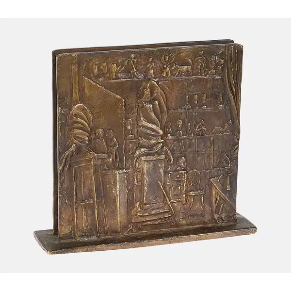 Relief mit Atelierszene