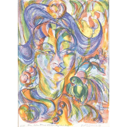 Rolf Dürig — Frau mit Papagei.