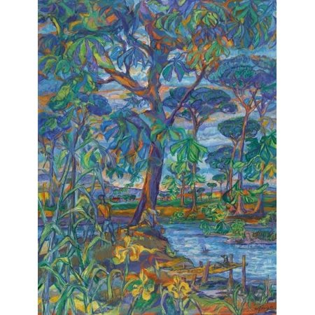 Asiatische Flusslandschaft