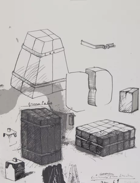 Rolf Iseli — 3 Blätter: Grosses Paket, 1969; Komposition, 1985; Erde als Bildelement, 1987