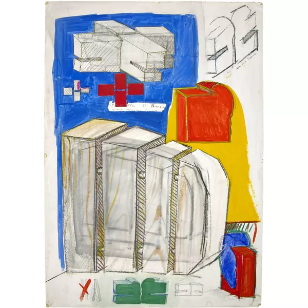 Rolf Iseli — Strukturen St-Romain. Grosses Skizzenblatt — Galerie Kornfeld