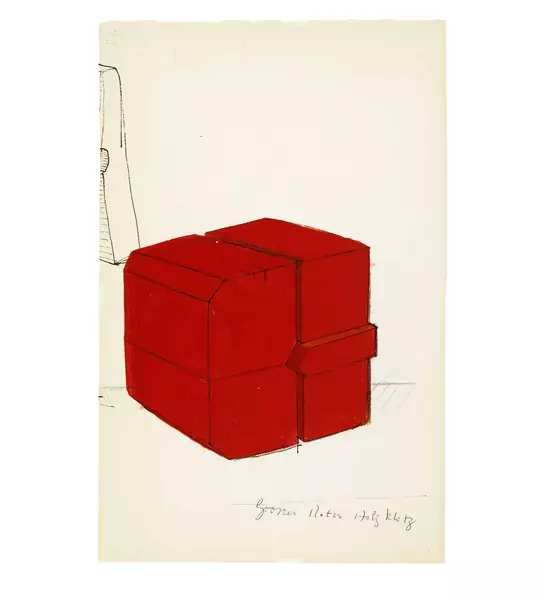 Rolf Iseli — Grosser roter Holzklotz — Galerie Kornfeld
