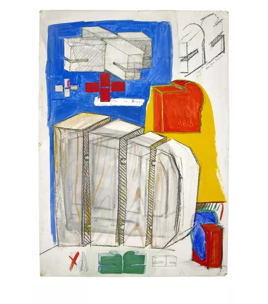 Rolf Iseli — Strukturen St. Romain. Grosses Skizzenblatt — Galerie Kornfeld
