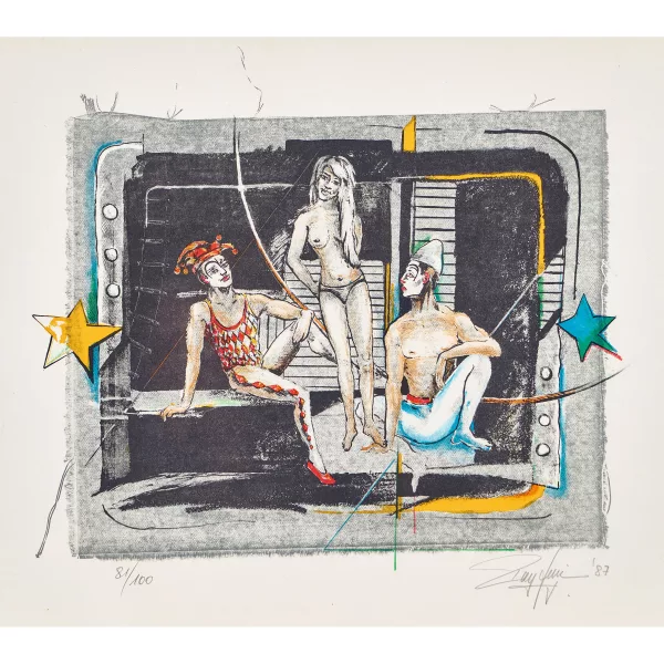 Rolf Knie — "Frau mit Pierrot und Weissclown".