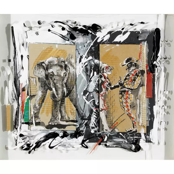Elefant und Clowns