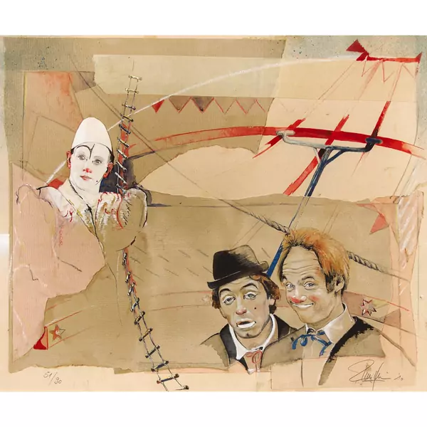 "Rolf mit Gaston und Weissclown"