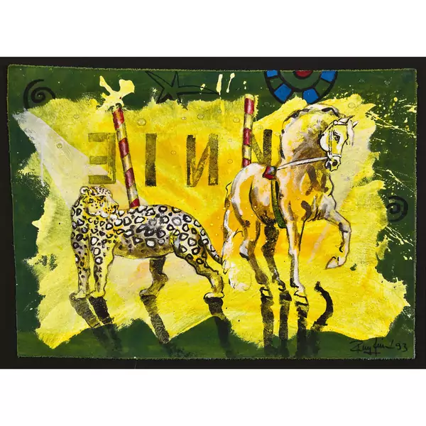 Leopard und Pferd