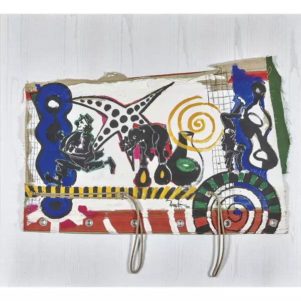 Clown, Elefant und Artist in der Manege