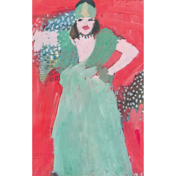 Roman Candio — Dame in grünem Kleid.