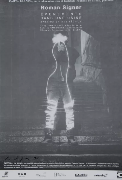Roman Signer — Plakat. Roman Signer, Évenements dans une usine, 2 septembre, 1995