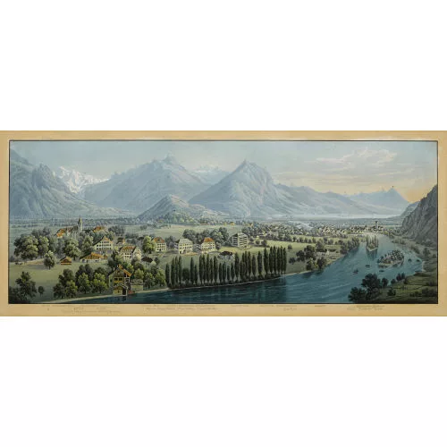 Rudolf Dikenmann — "Vue d′Interlaken et d′Unterseen".