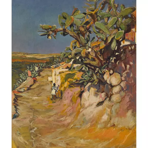 Mediterrane Landschaft mit felsigem Weg