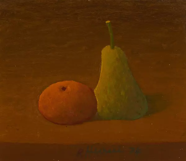 Stillleben mit Apfel und Birne