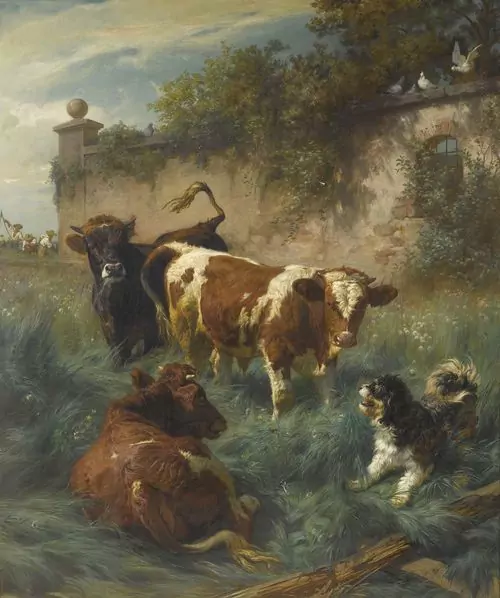 RUDOLF KOLLER — Kühe auf der Weide. 1862. — Koller Auktionen