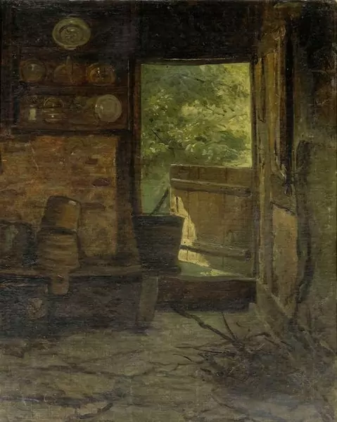 RUDOLF KOLLER — Blick in eine Berghütte. 1865. — Koller Auktionen