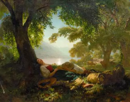 RUDOLF KOLLER — Midday rest. 1860. — Koller Auktionen