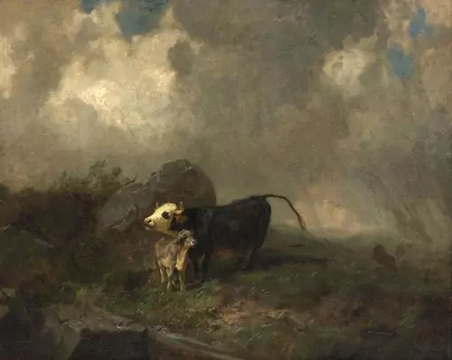 RUDOLF KOLLER — Kühe im Gewitter. — Koller Auktionen
