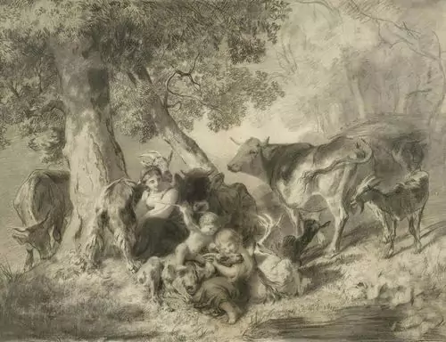 RUDOLF KOLLER — Hirtenszene unter einem Baum. — Koller Auktionen
