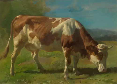 RUDOLF KOLLER — A cow in a pasture. 1855. — Koller Auktionen