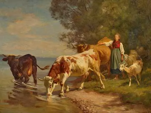 RUDOLF KOLLER — An der Tränke. — Koller Auktionen