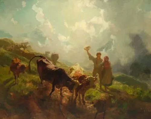 RUDOLF KOLLER — Der Alpabzug. 1856. — Koller Auktionen
