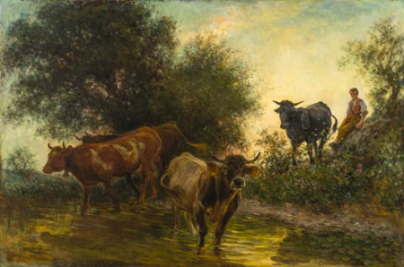 Kühe am Fluss, 1901