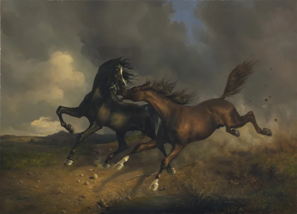 Rudolf Koller — PFERDE WÄHREND EINES GEWITTERS, 1846HORSES DURING A THUNDERSTORM, 1846
