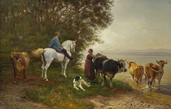 Rudolf Koller — Die Unterredung, 1876