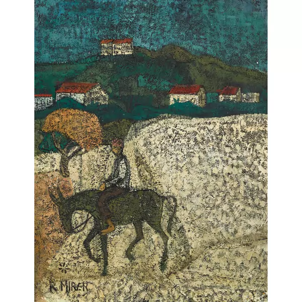 Landschaft mit Eselreiter