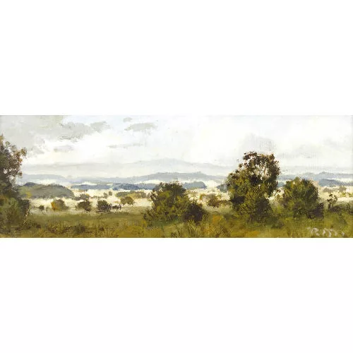 Rudolf Müller — Landschaftspartie mit Büschen und Wäldern.