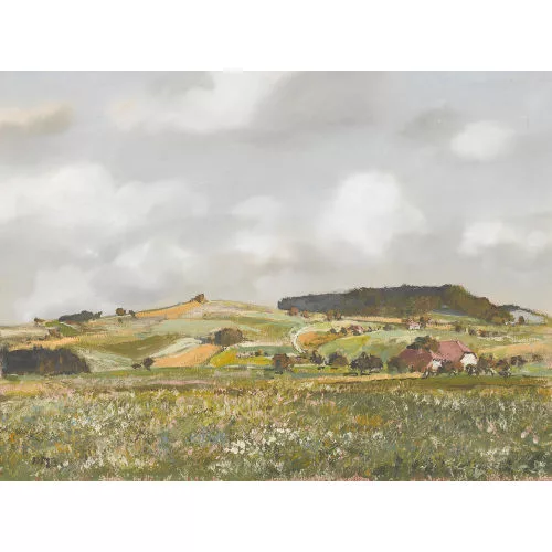 Rudolf Müller — Hügelige Voralpenlandschaft.
