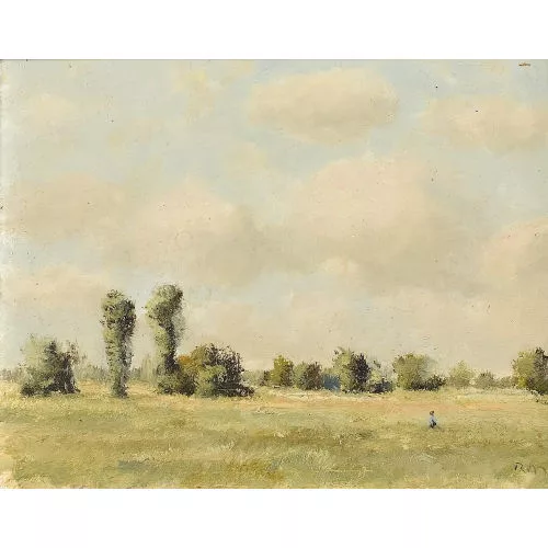 Rudolf Müller — Sommerliche Landschaft mit Pappeln.
