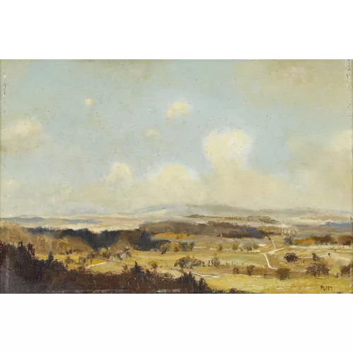 Rudolf Müller — Hügelige Landschaftspartie im Mittelland.