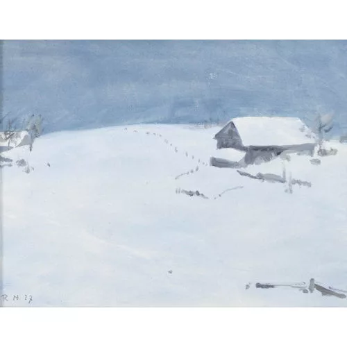 Rudolf Müller — Winterlandschaft mit Bauernhaus.
