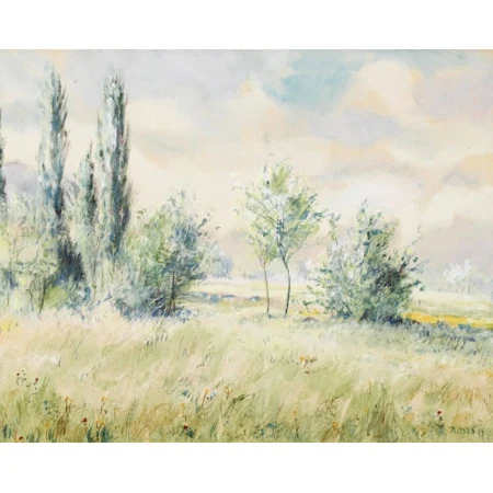 Wiesenlandschaft mit Bäumen