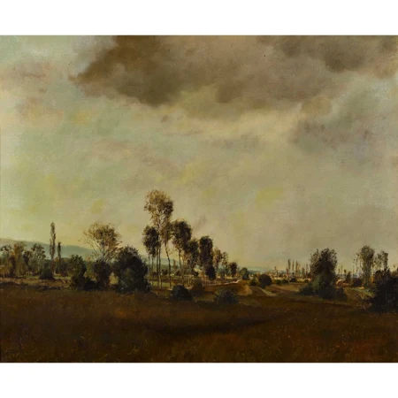 Feldlandschaft mit Bäumen