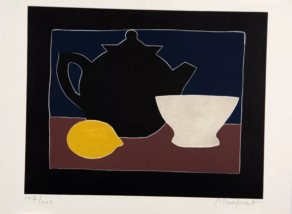 Rudolf Mumprecht — 2 Blätter: Théière, bol et citron, 1948; Nu, 1948