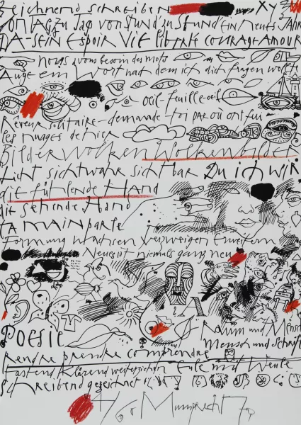 Rudolf Mumprecht — Da-Sein espoir vie liberté courage amour, 1979