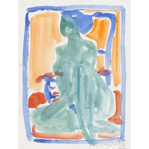 Rudolf Mumprecht — Nackte sitzende Frau.