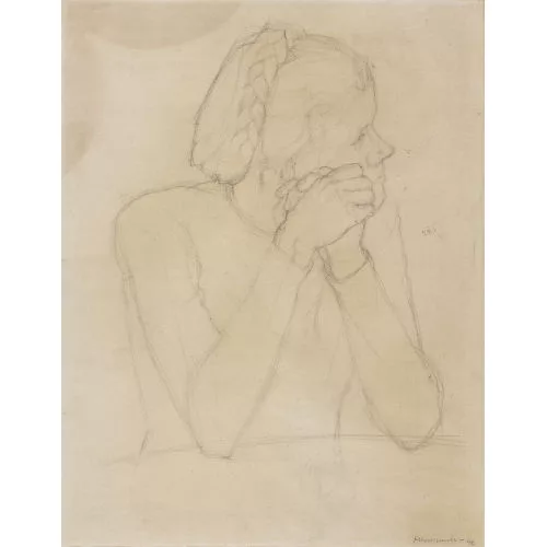 Rudolf Mumprecht — Alte Frau mit hochgestecktem Haar.