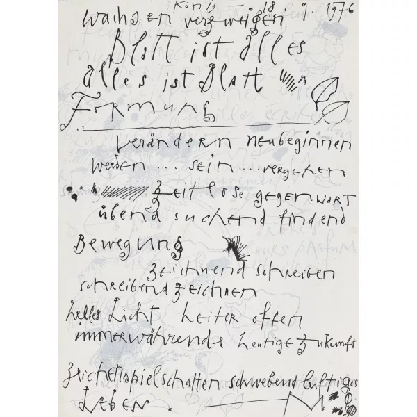 Rudolf Mumprecht — "Blatt ist alles alles ist Blatt".