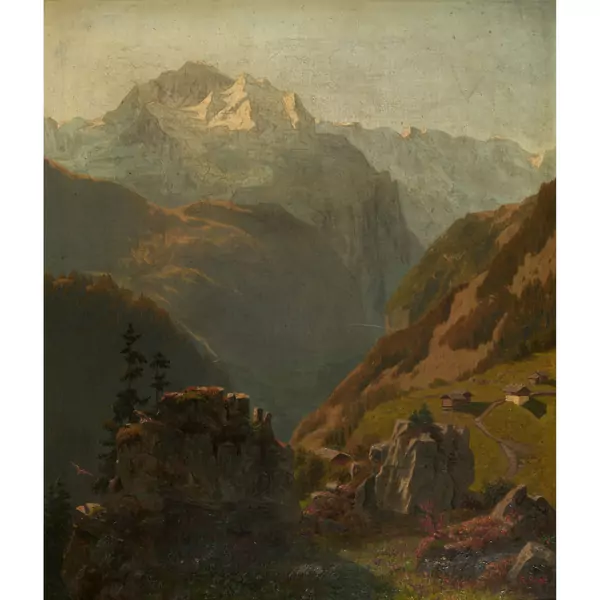 "Das Lauterbrunnenthal mit der Jungfrau bei Isenfluh aus gesehen"