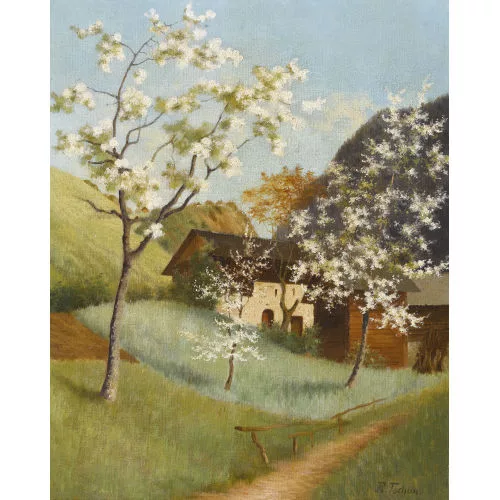 Rudolf Tschan — Blühende Obstbäume.