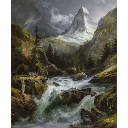 Gebirgsbach vor dem Matterhorn