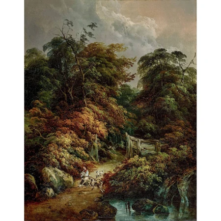 Landschaft mit Hirtin und Ziegen