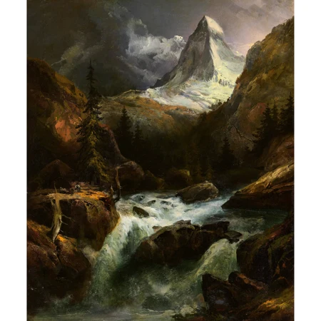 Gebirgsbach mit Matterhorn